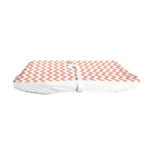 Peach Chevron Changing Pad Cover