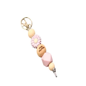 Personalised Engraved Floral Key Ring