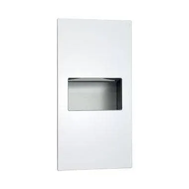 Piatto Recessed Paper Towel Dispenser and Waste Receptacle, White Phenolic Door, 14-1/4" x 28 x 4-9/16"" ASI 64623-00