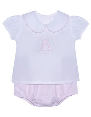 PINK BAILEY GIRL DIAPER SET - TEDDY BEAR