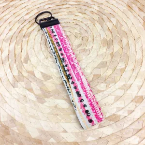 Pink Boho Key Fob.