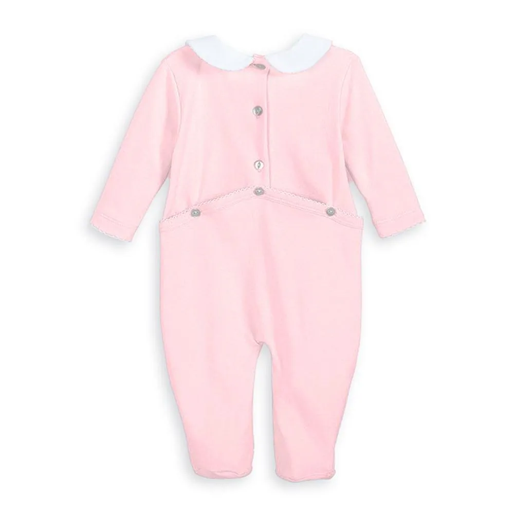 Pink Collared Pima Footie