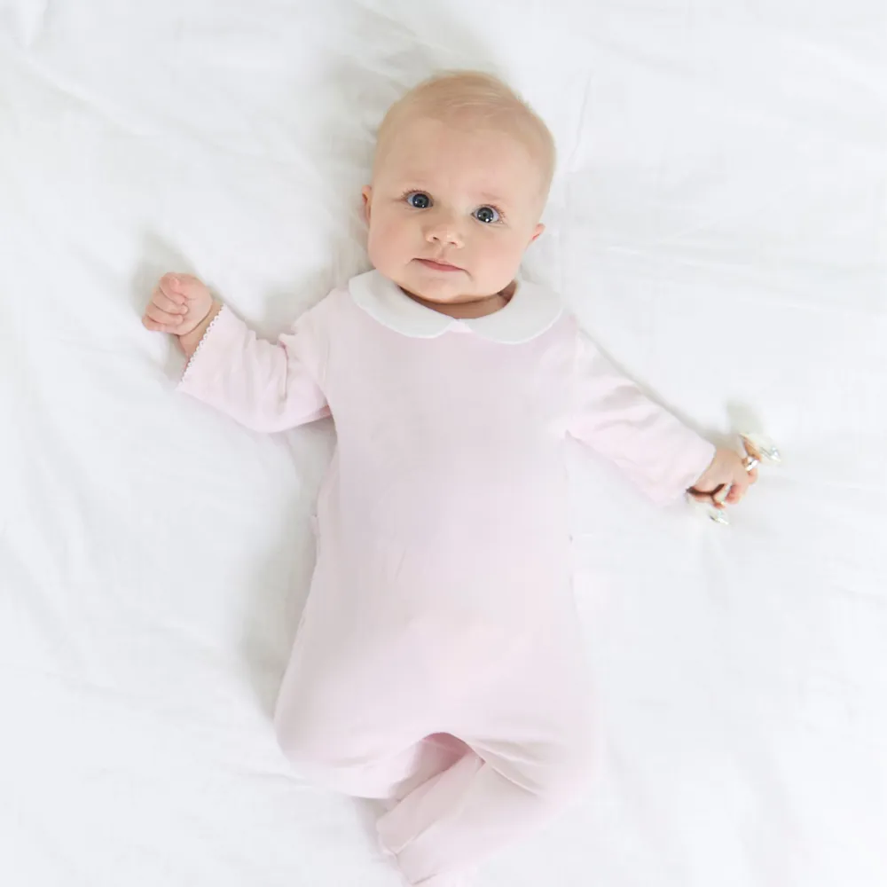Pink Collared Pima Footie
