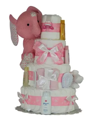 Pink Elephant Diaper Cake