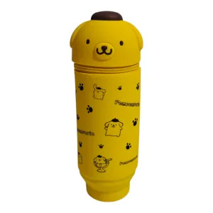 POMPOMPURIN FACE SILICONE PENCIL POUCH - YELLOW
