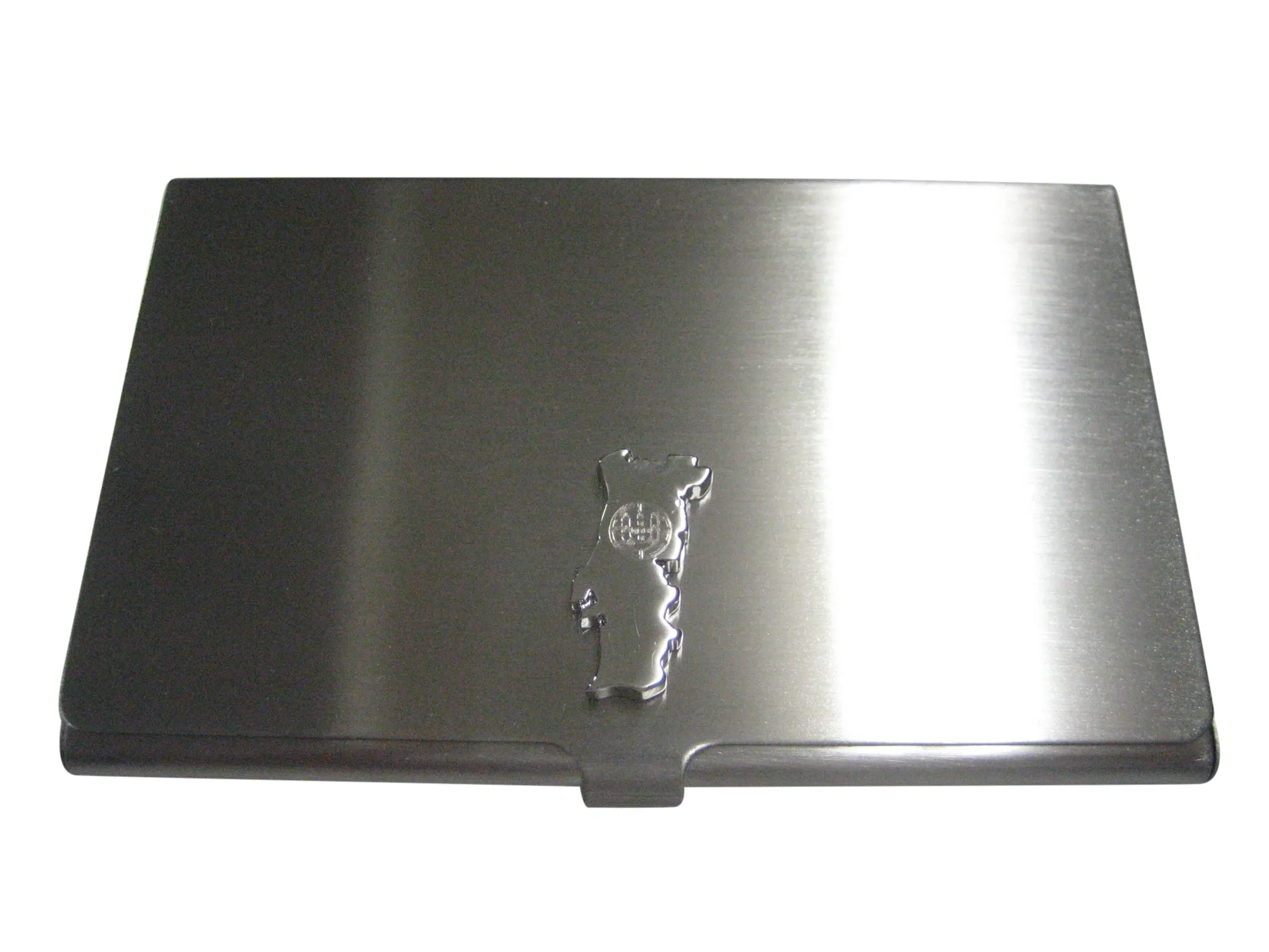 Portugal Map Shape and Flag Design Business Card Holder