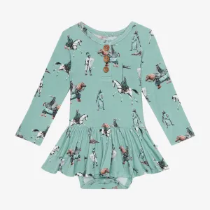 Posh Peanut Wallace L/S Henley Twirl Skirt Bodysuit