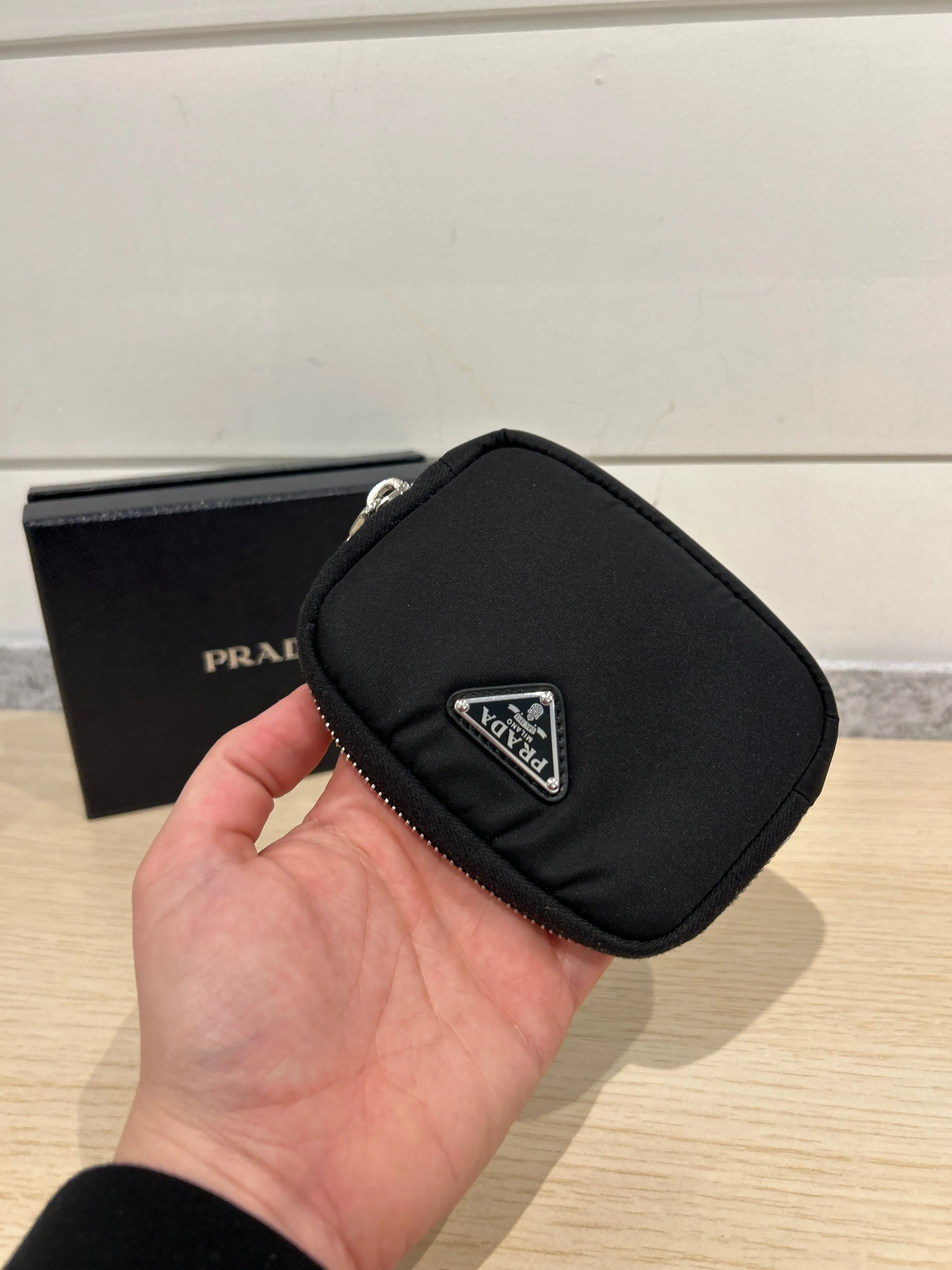 Prada Black Re-Nylon Small Zip-Up Wallet