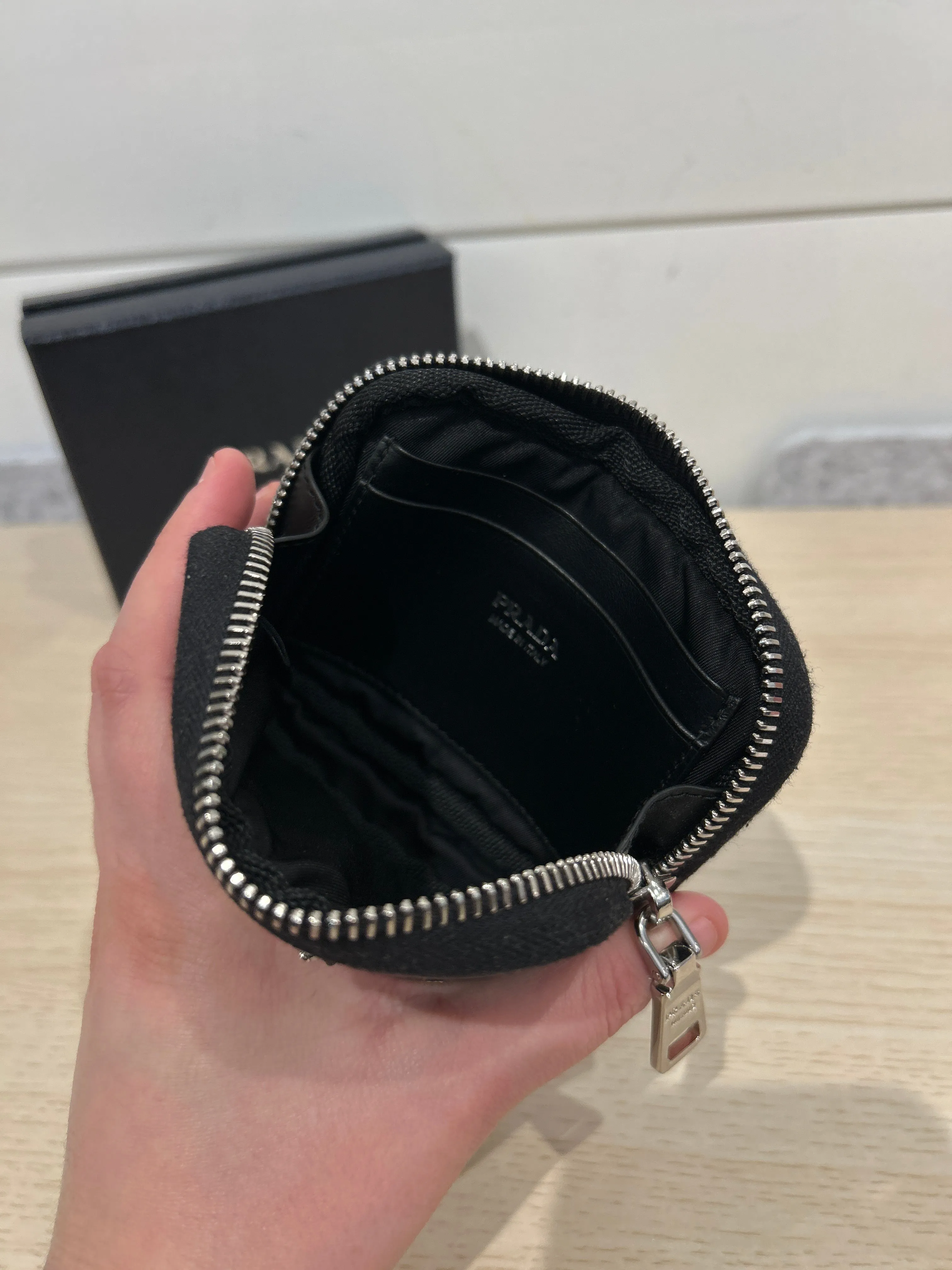 Prada Black Re-Nylon Small Zip-Up Wallet