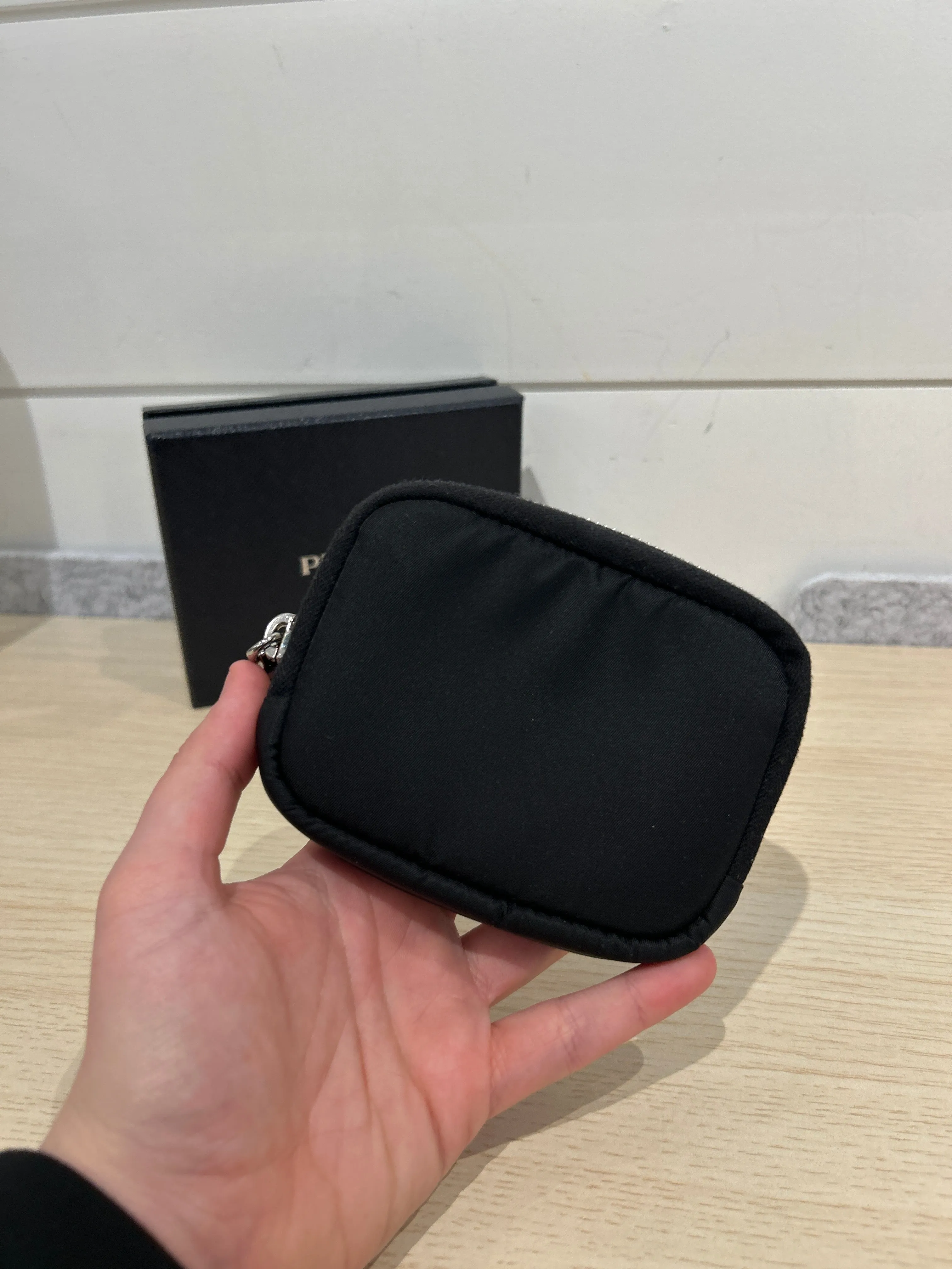Prada Black Re-Nylon Small Zip-Up Wallet