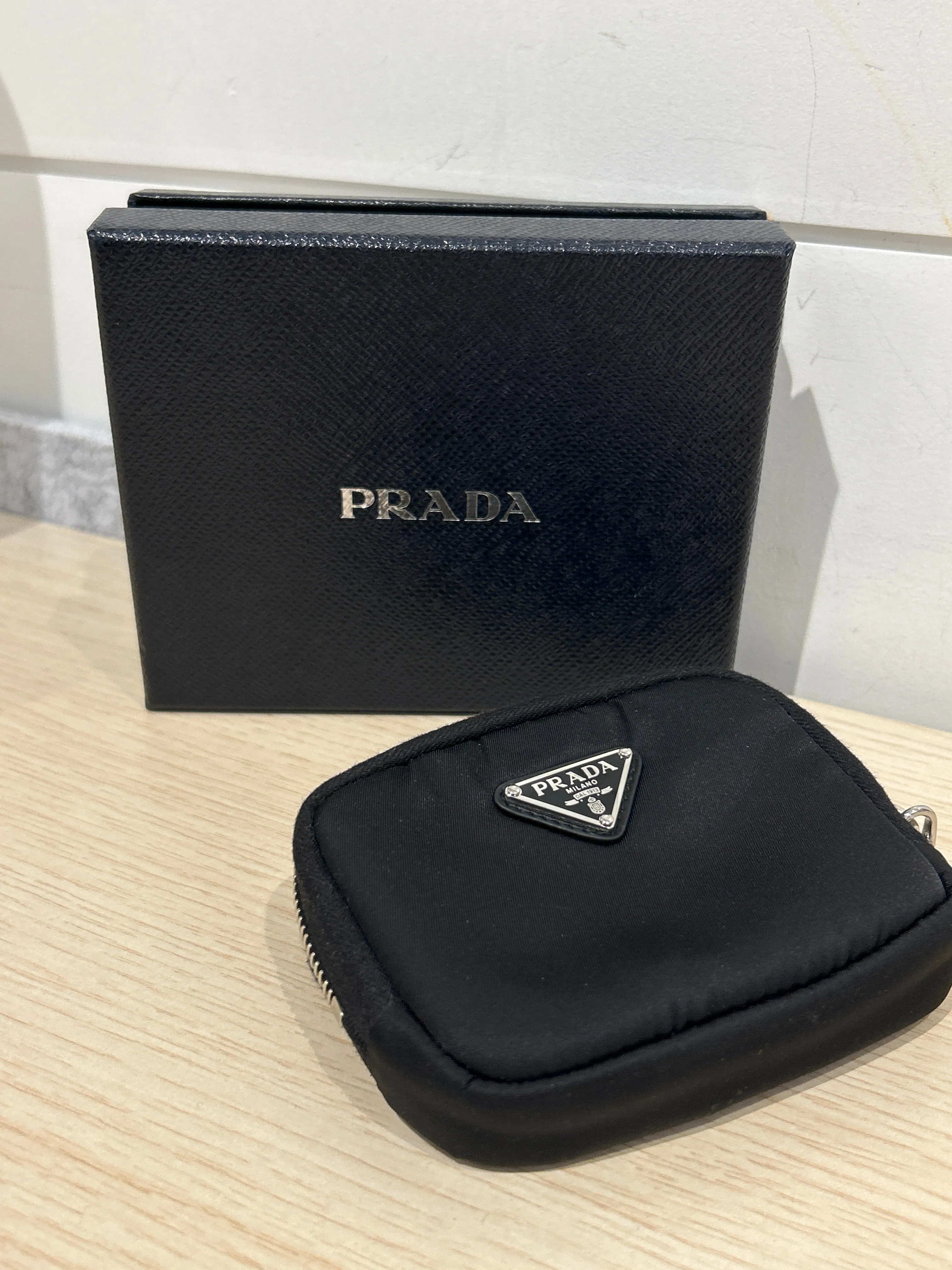 Prada Black Re-Nylon Small Zip-Up Wallet