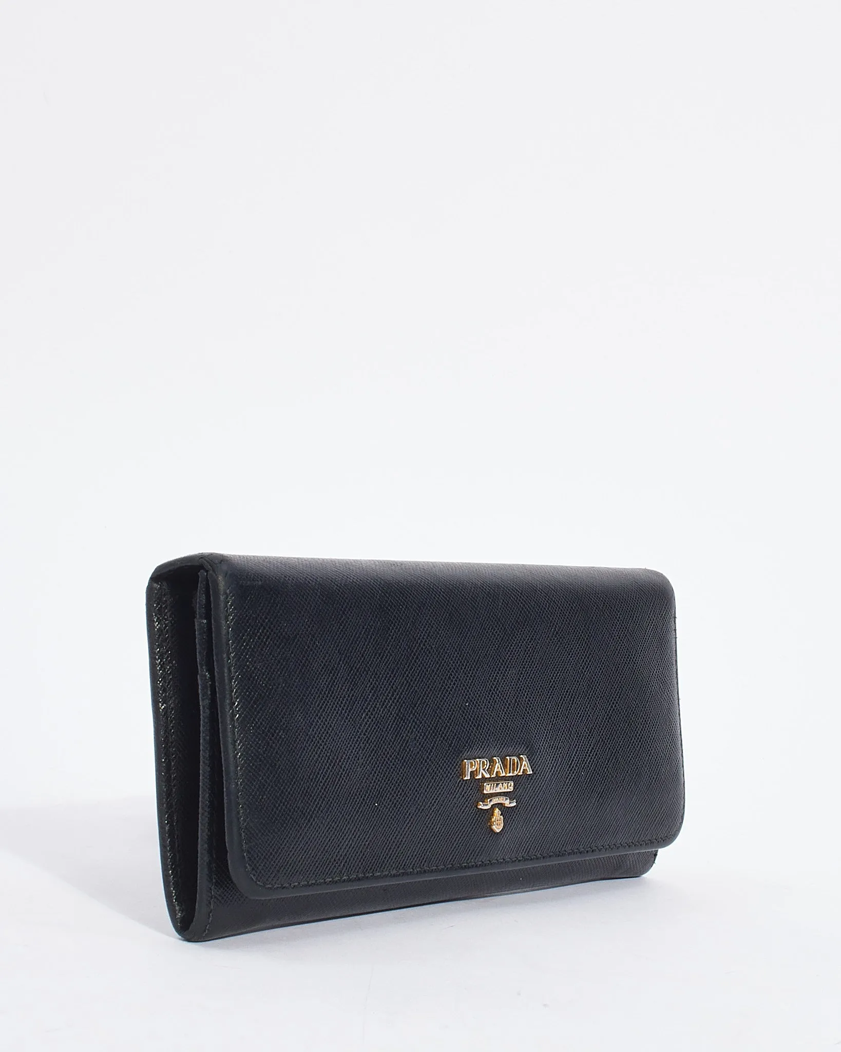 Prada Black Saffiano Leather Large Wallet