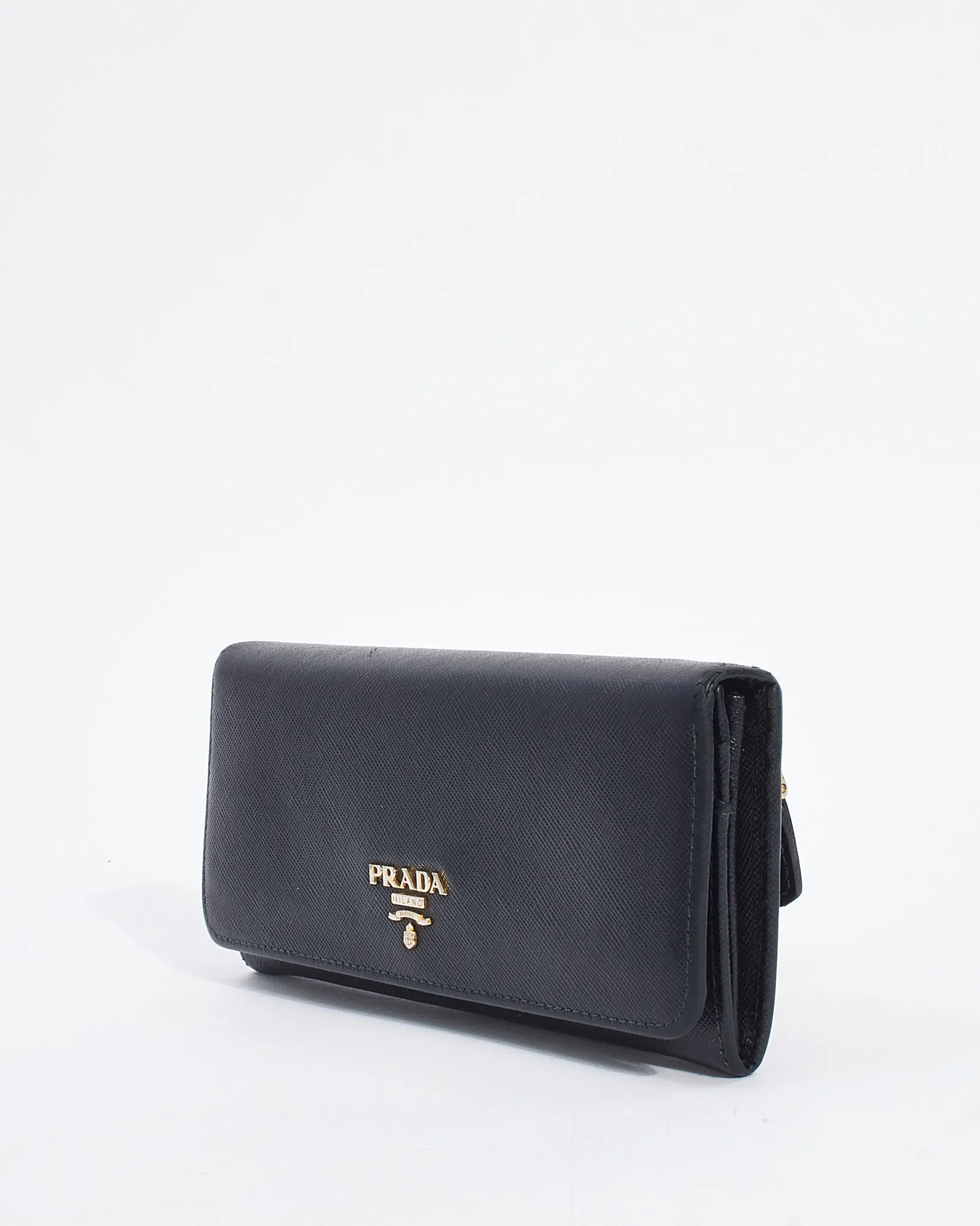 Prada Black Saffiano Leather Large Wallet