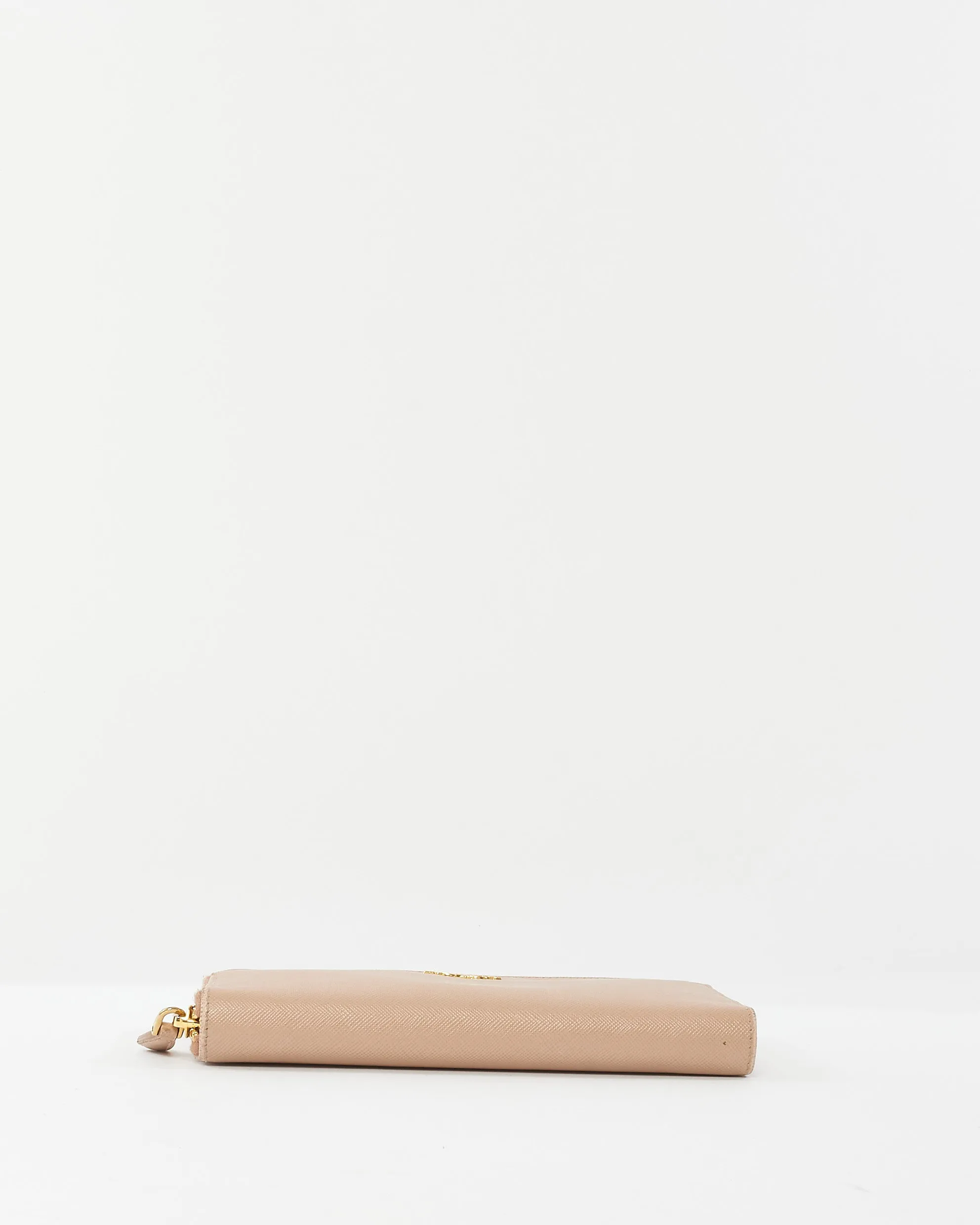 Prada Blush Saffiano Leather Long Zip Wallet