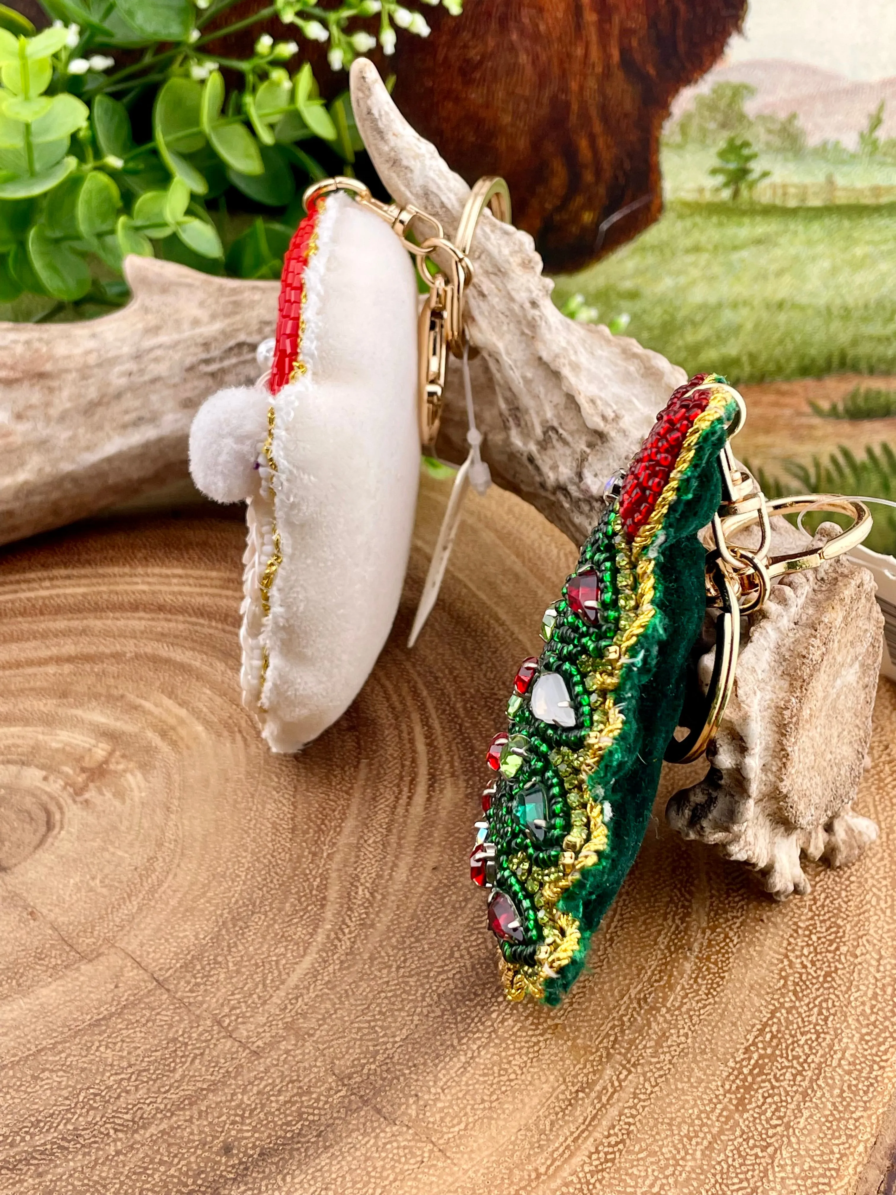 Puffy Beaded Christmas Key Chain