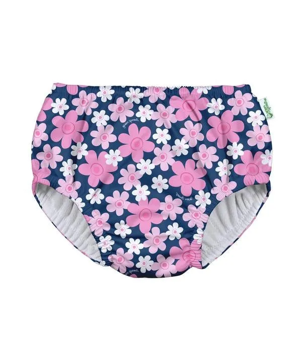 Pull-up Reusable Absorbent Swimsuit Diaper Navy Blooms (Min. of 2, multiples of 2)