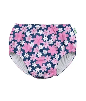 Pull-up Reusable Absorbent Swimsuit Diaper Navy Blooms (Min. of 2, multiples of 2)