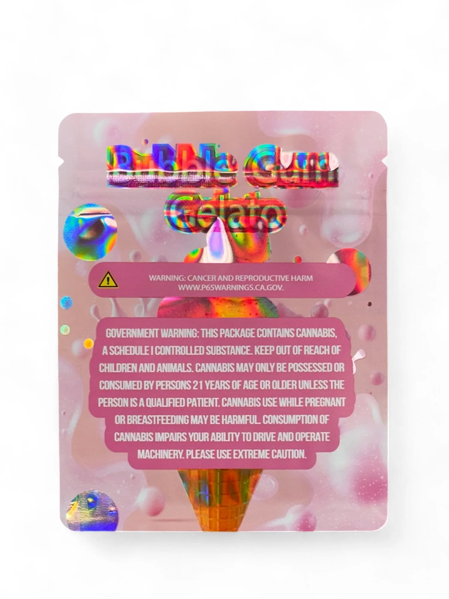 Push Pop Bubblegum Gelato Mylar Bag 3.5 Grams
