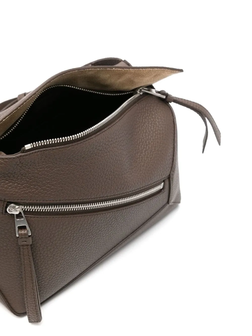 Puzzle edge small leather bumbag