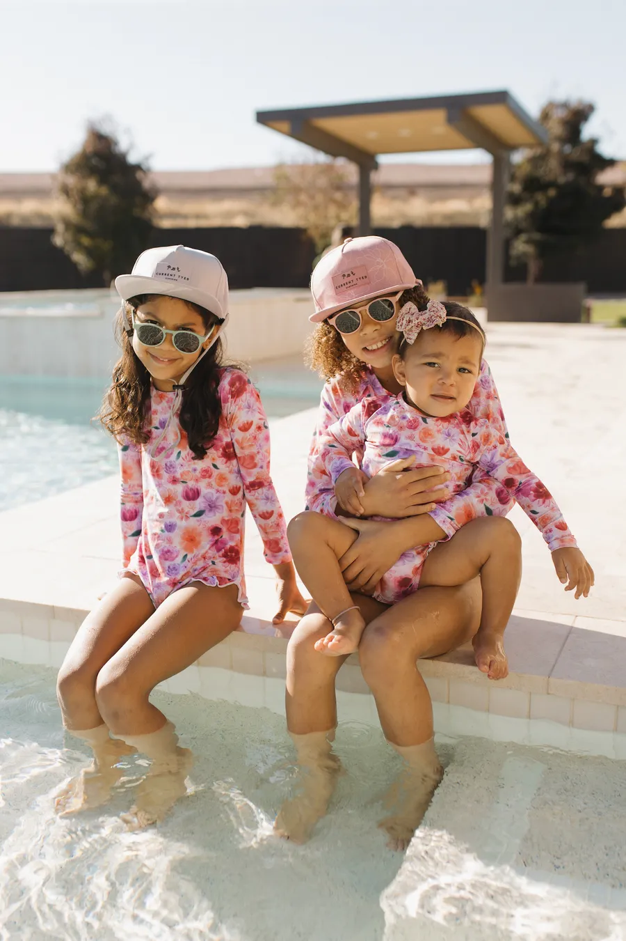 "mila" children's upf50  rashguard ruffle swimsuit