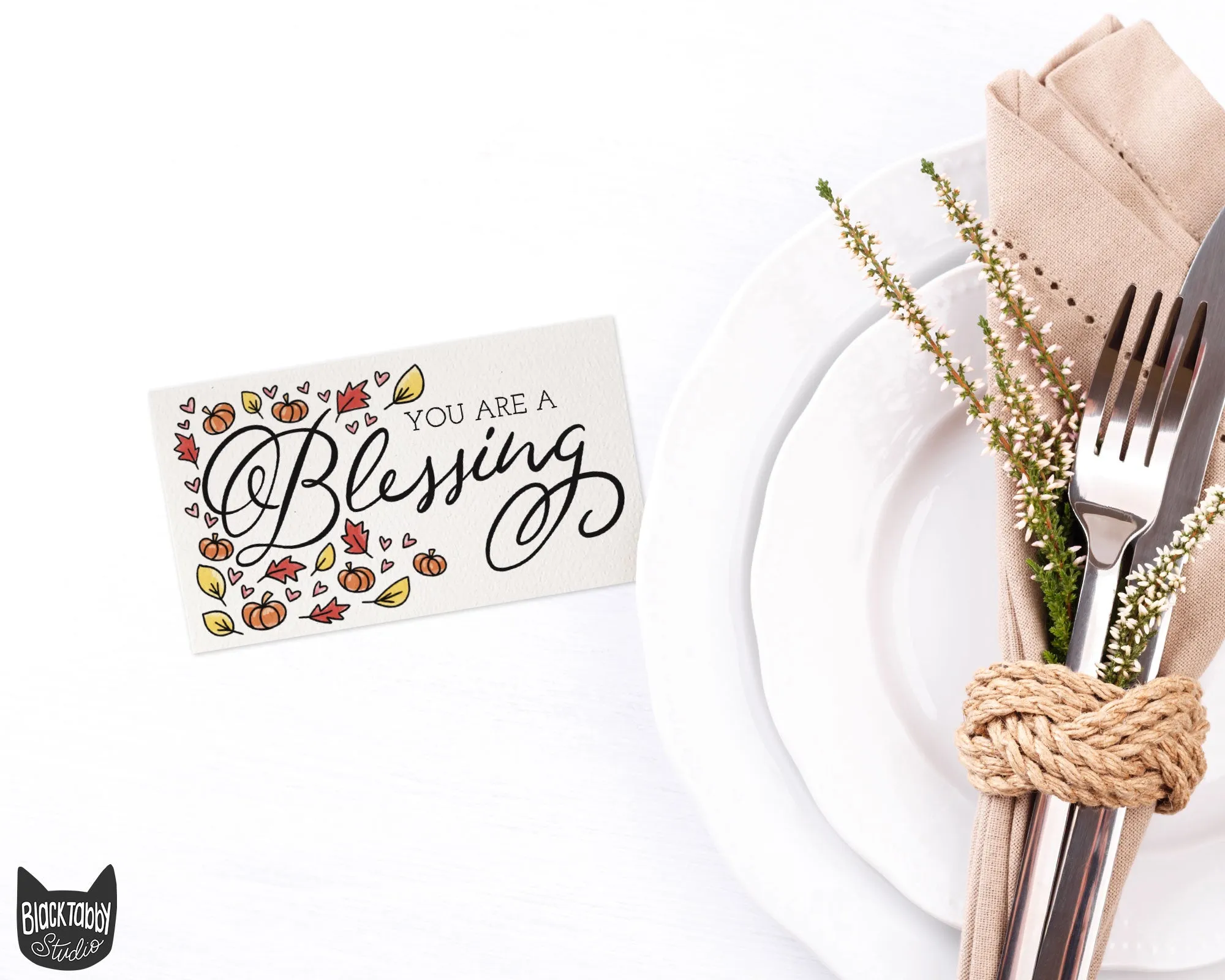 "You are a Blessing" Flat Table Place Cards - 48 Mini Notes
