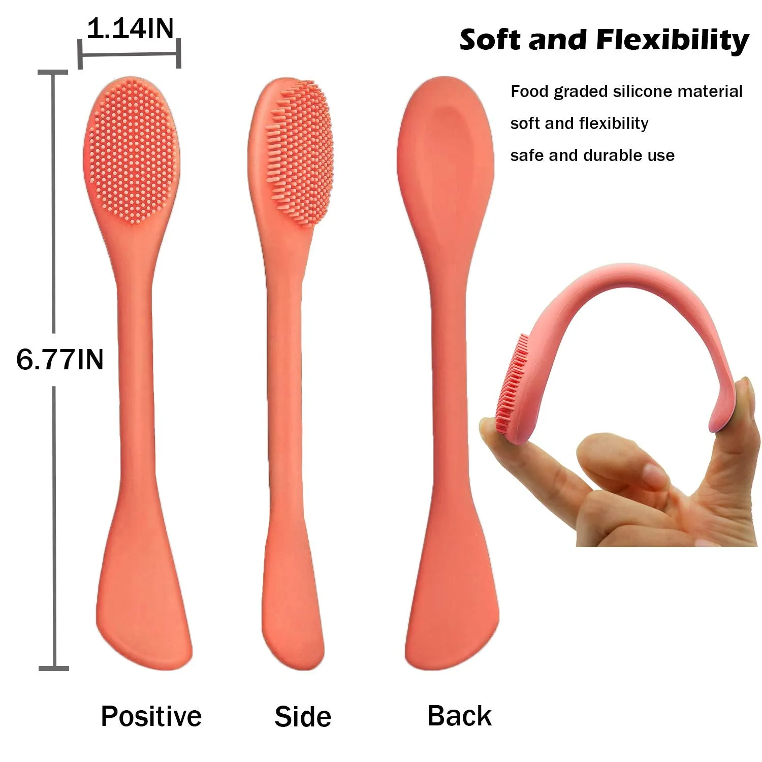 RamPula Silicone Face Mask Brush, Face Scrubber for Gentle Exfoliating & Hairless Moisturizers Applicator Tools for Apply Mud, Clay, Charcoal Mixed Mask, Cream, Lotion
