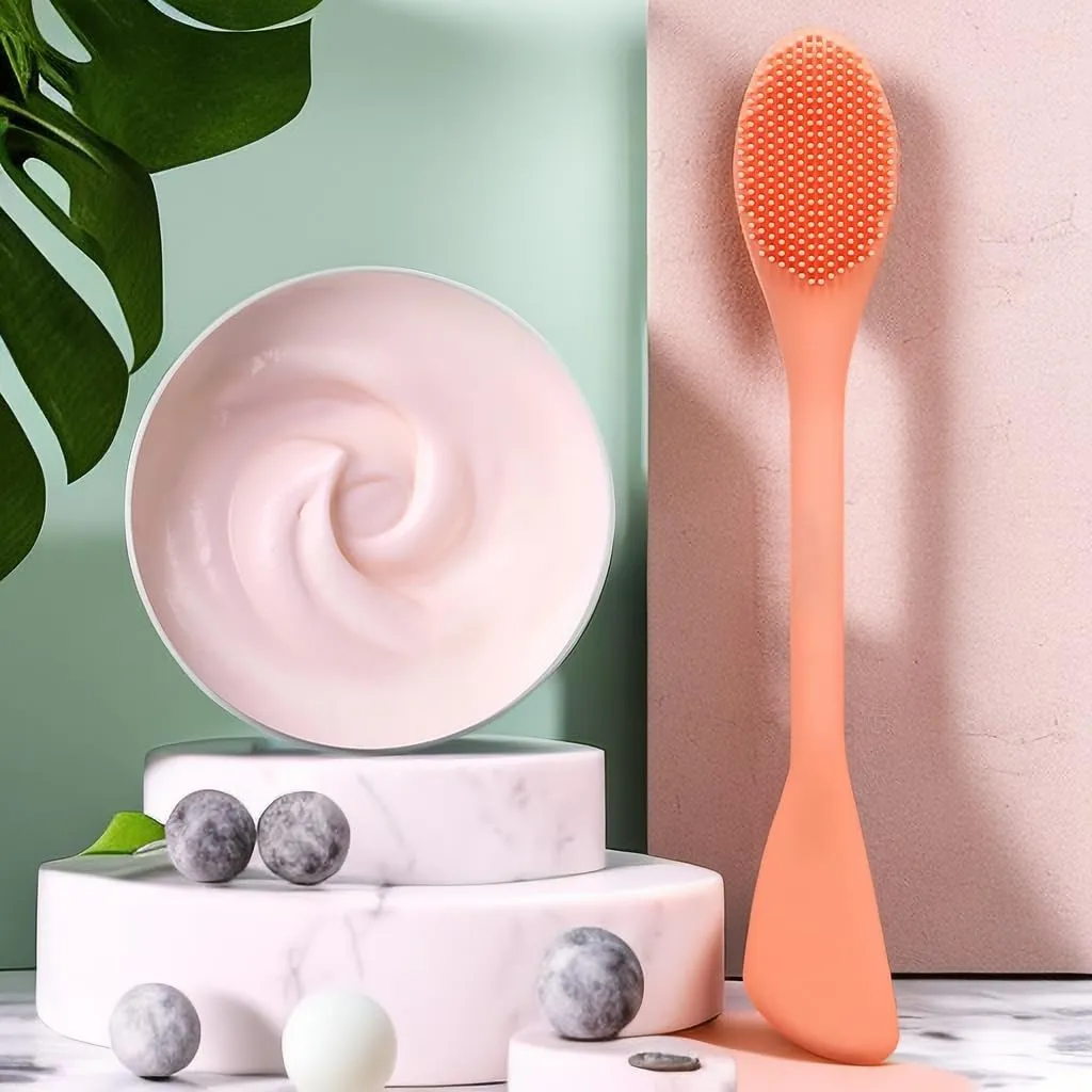 RamPula Silicone Face Mask Brush, Face Scrubber for Gentle Exfoliating & Hairless Moisturizers Applicator Tools for Apply Mud, Clay, Charcoal Mixed Mask, Cream, Lotion
