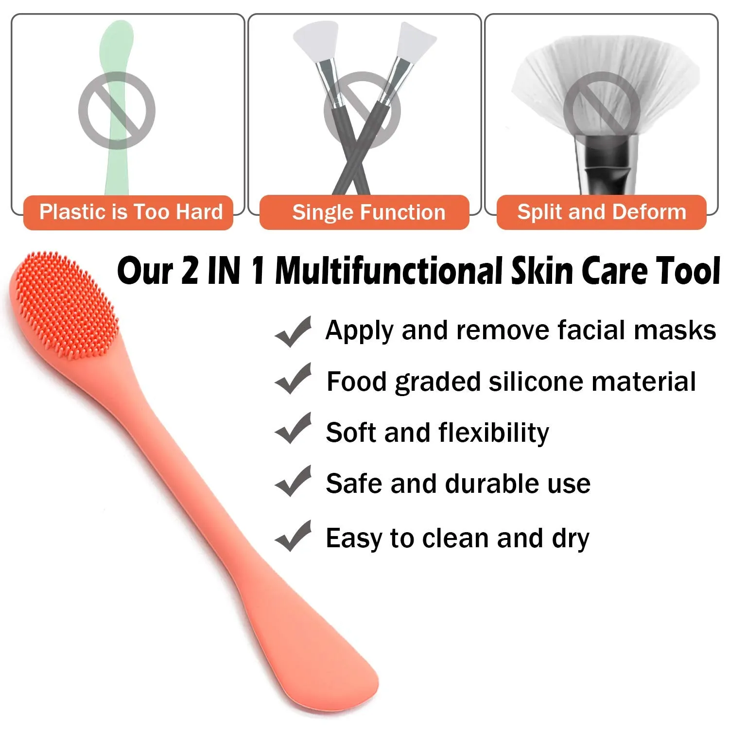 RamPula Silicone Face Mask Brush, Face Scrubber for Gentle Exfoliating & Hairless Moisturizers Applicator Tools for Apply Mud, Clay, Charcoal Mixed Mask, Cream, Lotion
