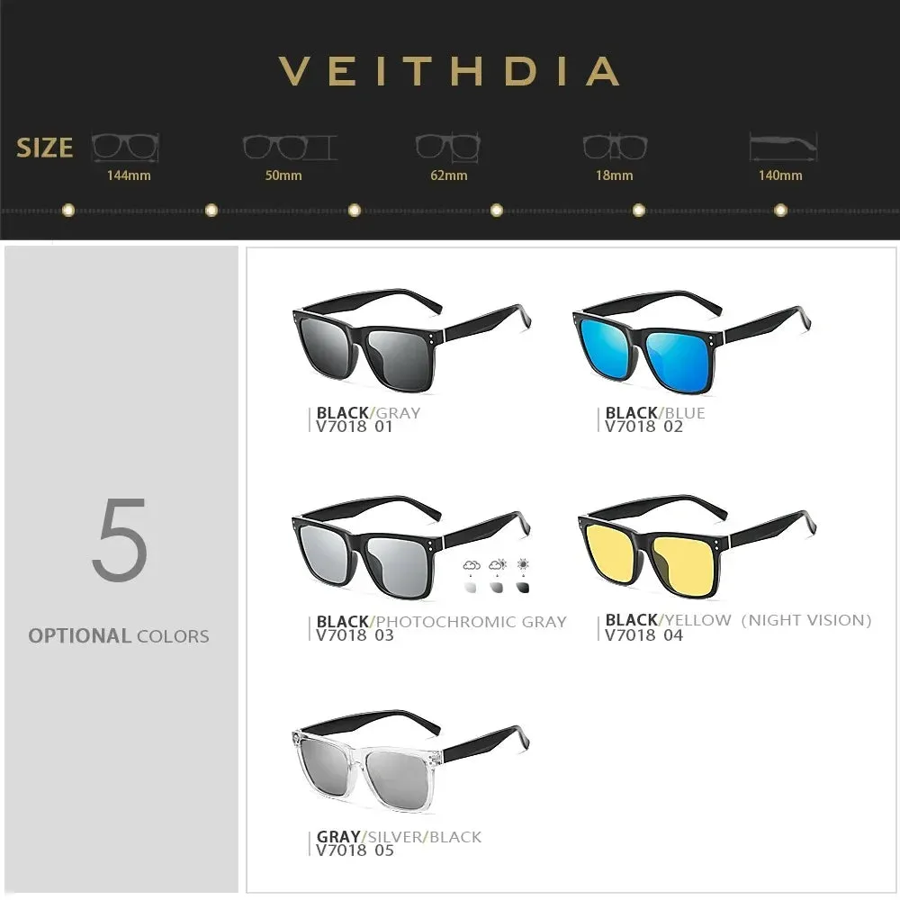 Retro Photochromic Polarized Sunglasses for Men