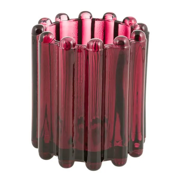 Ribbed Glass Votive - Large Grape