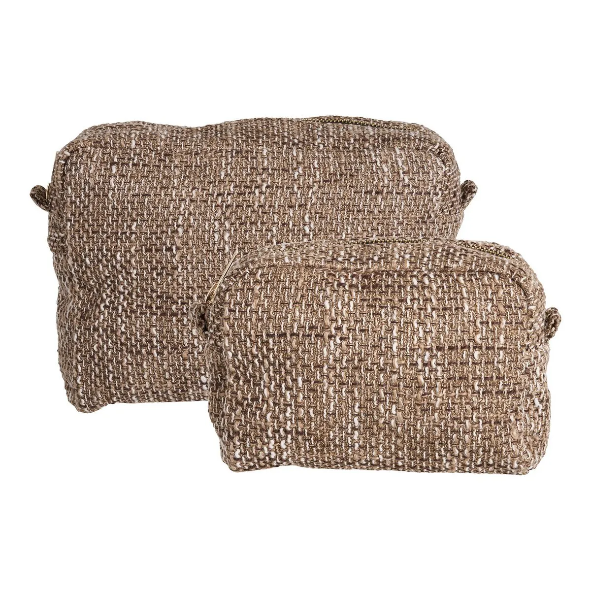 Rootz Brown Mix Set of 2 Toilet Bag - Travel Organizer - Cosmetic Pouch - Lightweight Design - 2030cm x 1422cm x 911cm