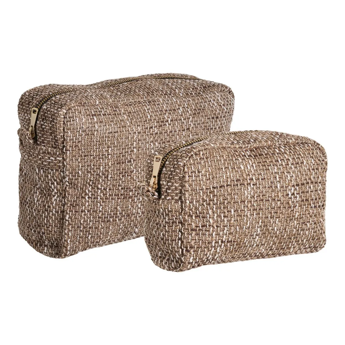 Rootz Brown Mix Set of 2 Toilet Bag - Travel Organizer - Cosmetic Pouch - Lightweight Design - 2030cm x 1422cm x 911cm