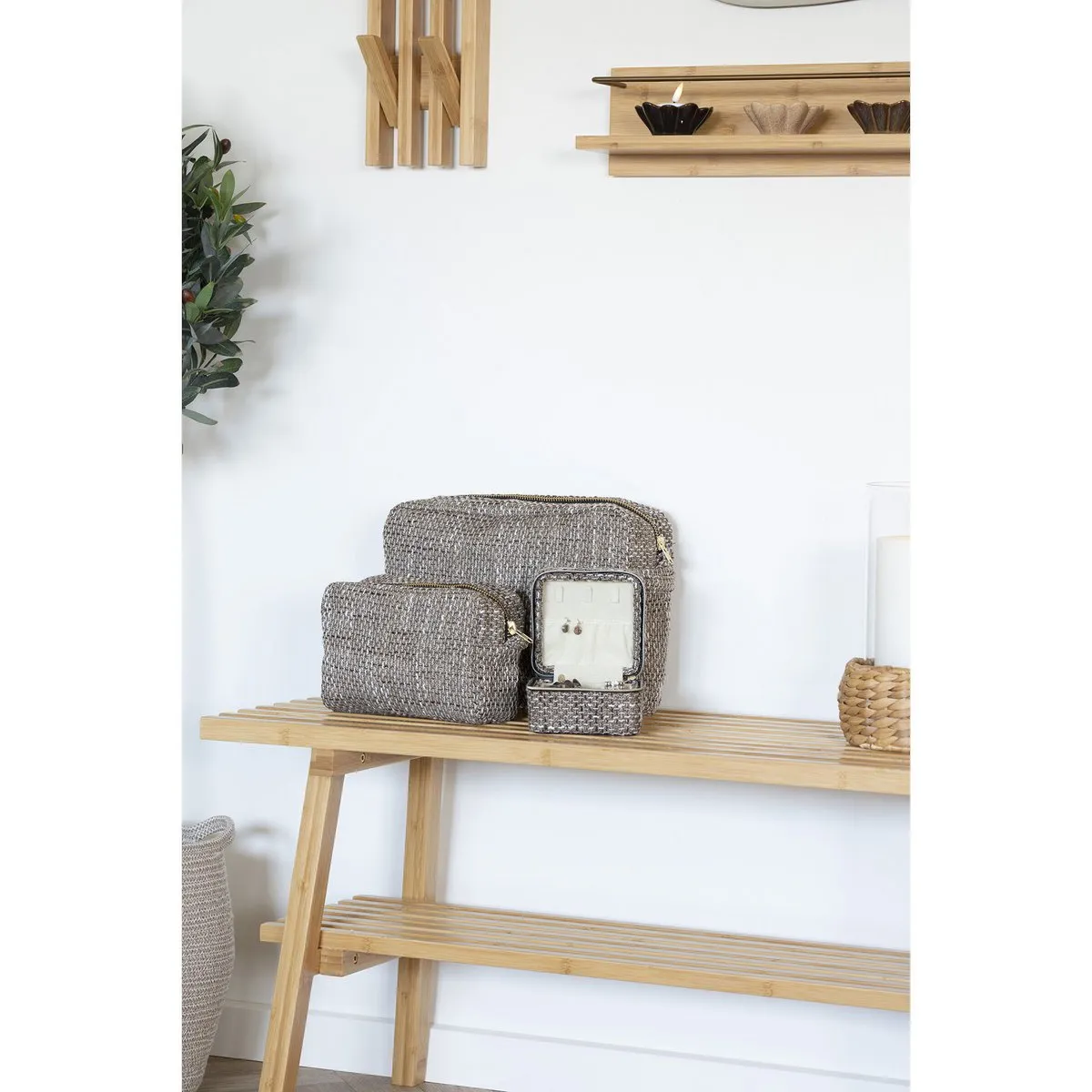 Rootz Brown Mix Set of 2 Toilet Bag - Travel Organizer - Cosmetic Pouch - Lightweight Design - 2030cm x 1422cm x 911cm