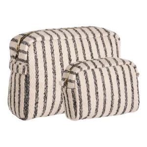 Rootz Toilet Bag Set of 2 - Sand Mix Cosmetic Pouches - Travel Organizer - Compact & Lightweight - 2030cm x 911cm x 1422cm