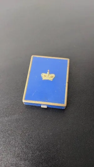 Royal Blue Prince Matchabelli Single Compact, 30s Rare Cosmetic Collectable