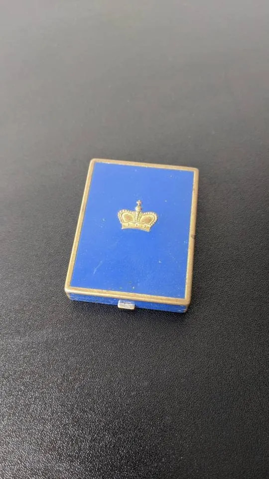 Royal Blue Prince Matchabelli Single Compact, 30s Rare Cosmetic Collectable