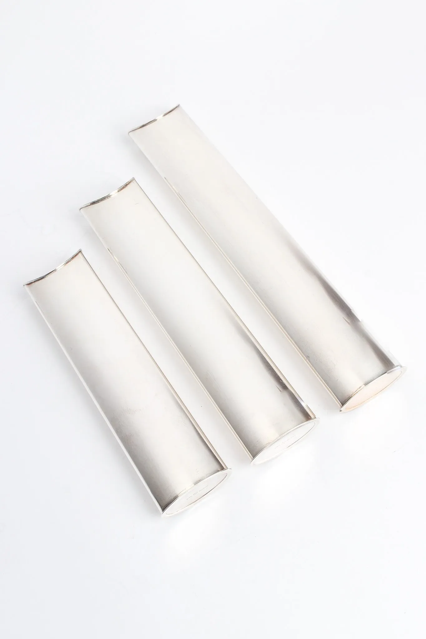 Sculptural Silver Candle Holders