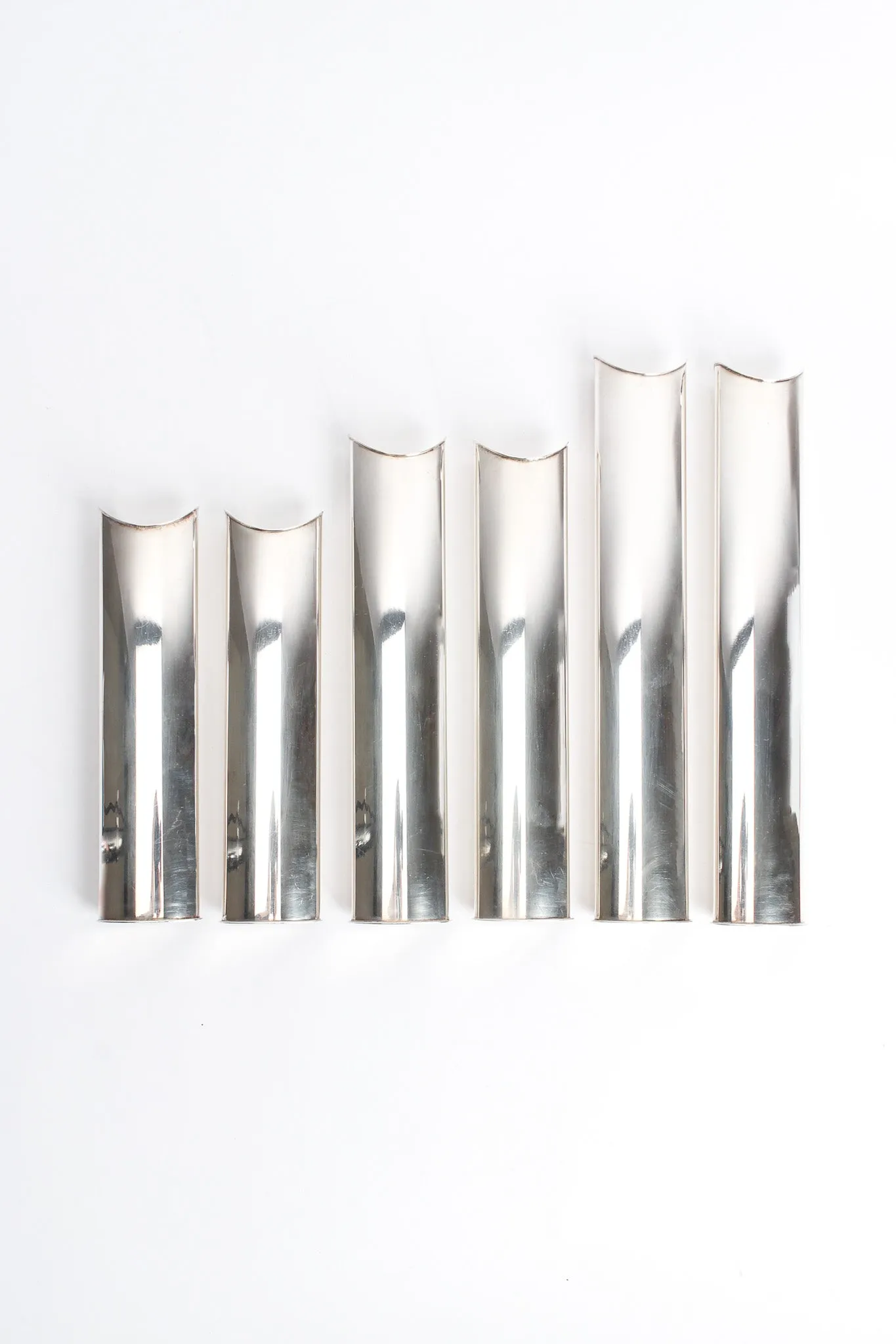Sculptural Silver Candle Holders
