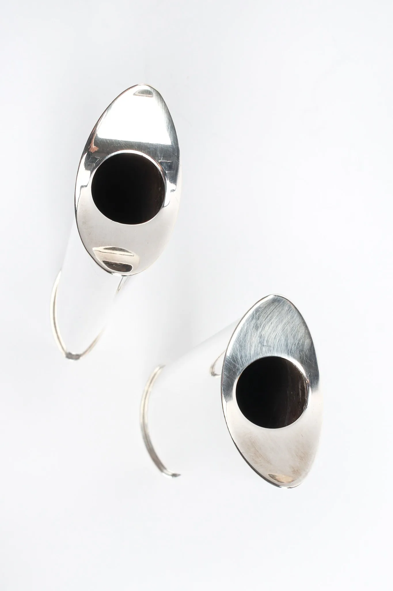 Sculptural Silver Candle Holders