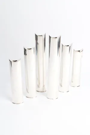 Sculptural Silver Candle Holders