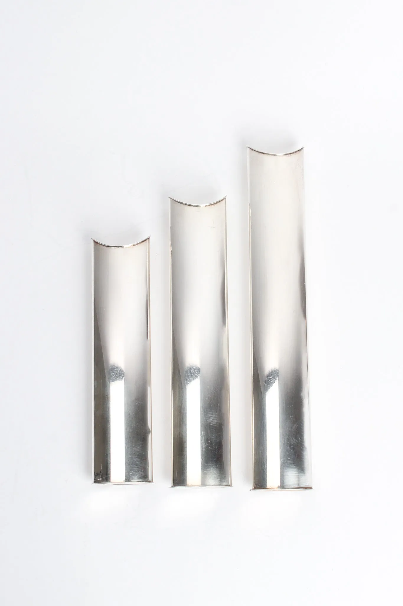 Sculptural Silver Candle Holders