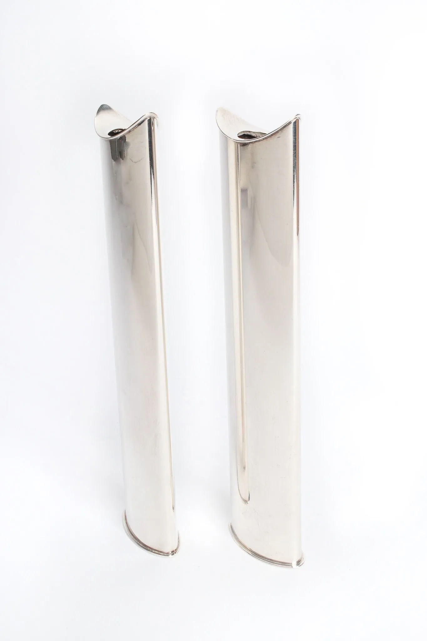 Sculptural Silver Candle Holders