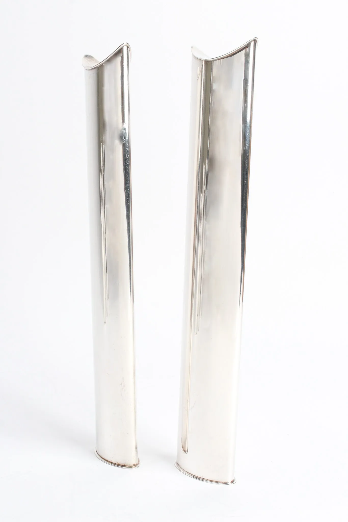 Sculptural Silver Candle Holders