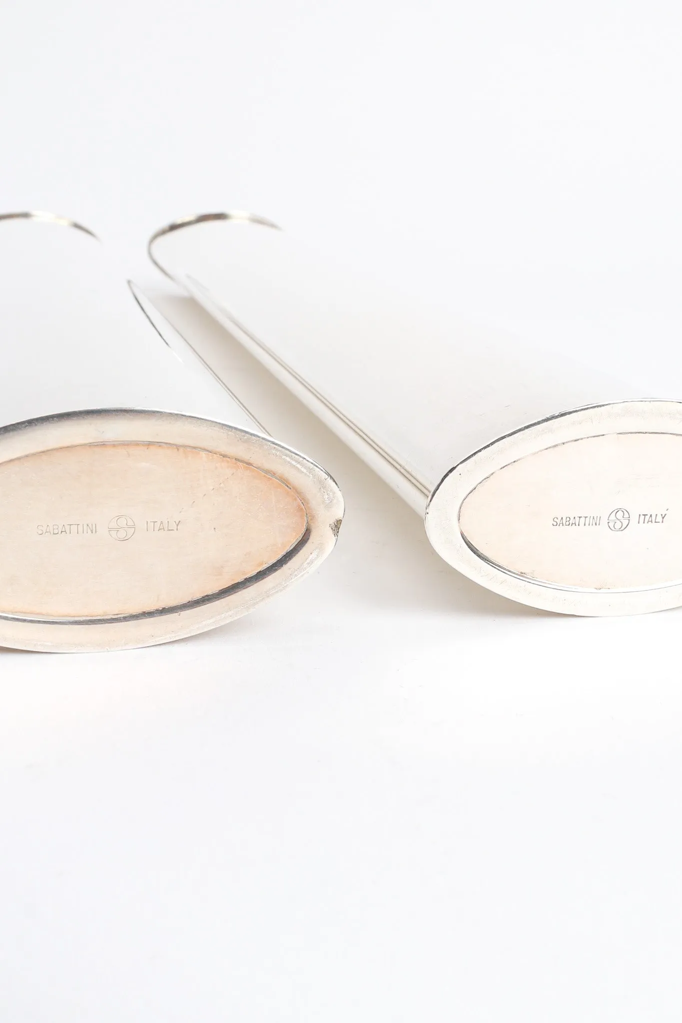Sculptural Silver Candle Holders