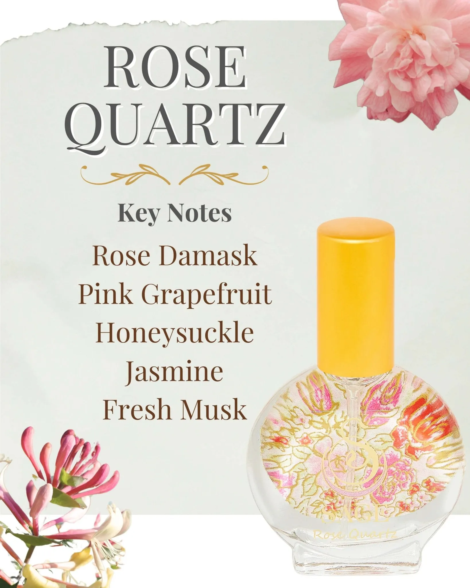 Secret Garden FLORAL Gift Set ~ Rose Quartz, Turquoise, and Sage 1/2 oz Organic Eau de Toilette Mini Set by Sage