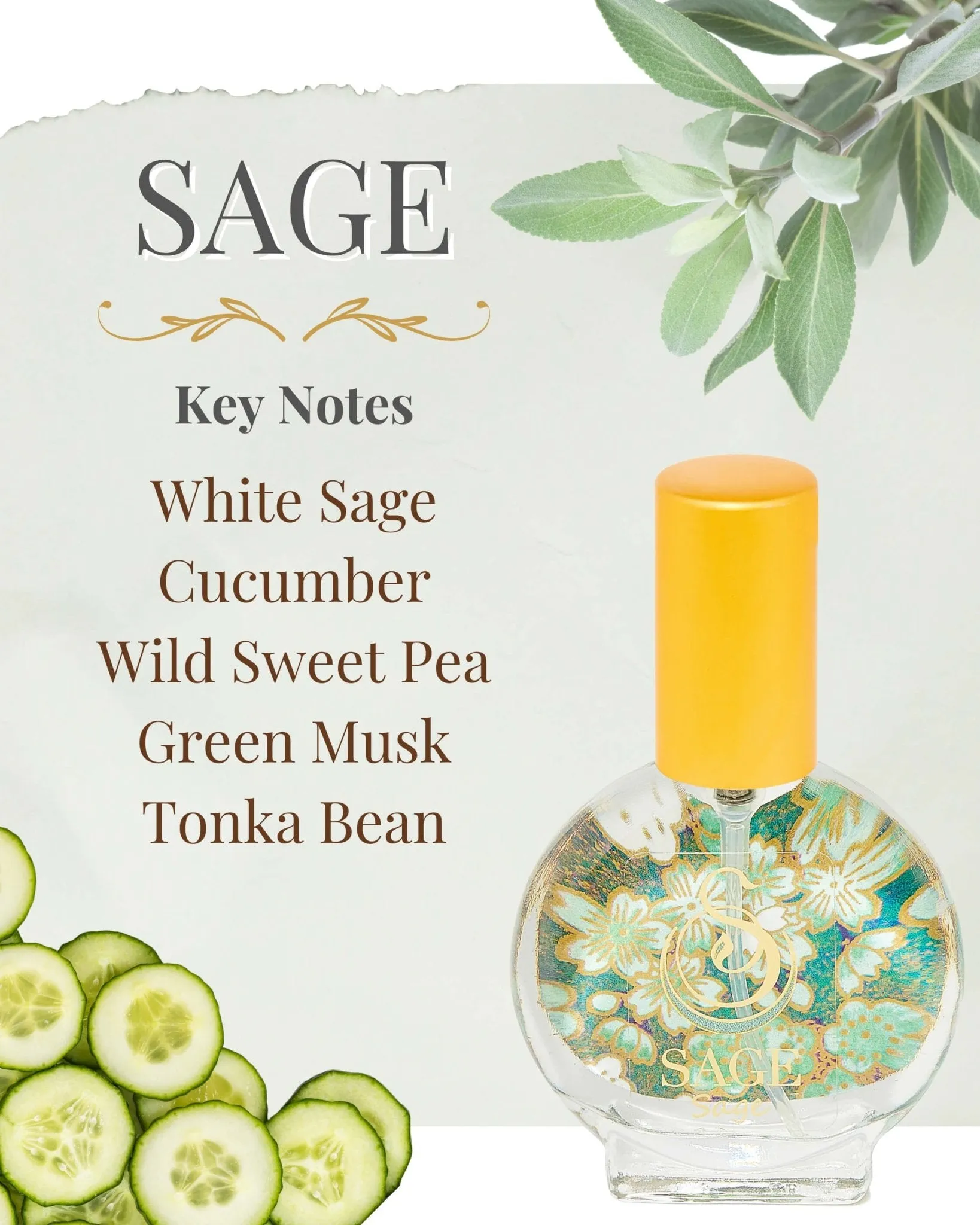 Secret Garden FLORAL Gift Set ~ Rose Quartz, Turquoise, and Sage 1/2 oz Organic Eau de Toilette Mini Set by Sage