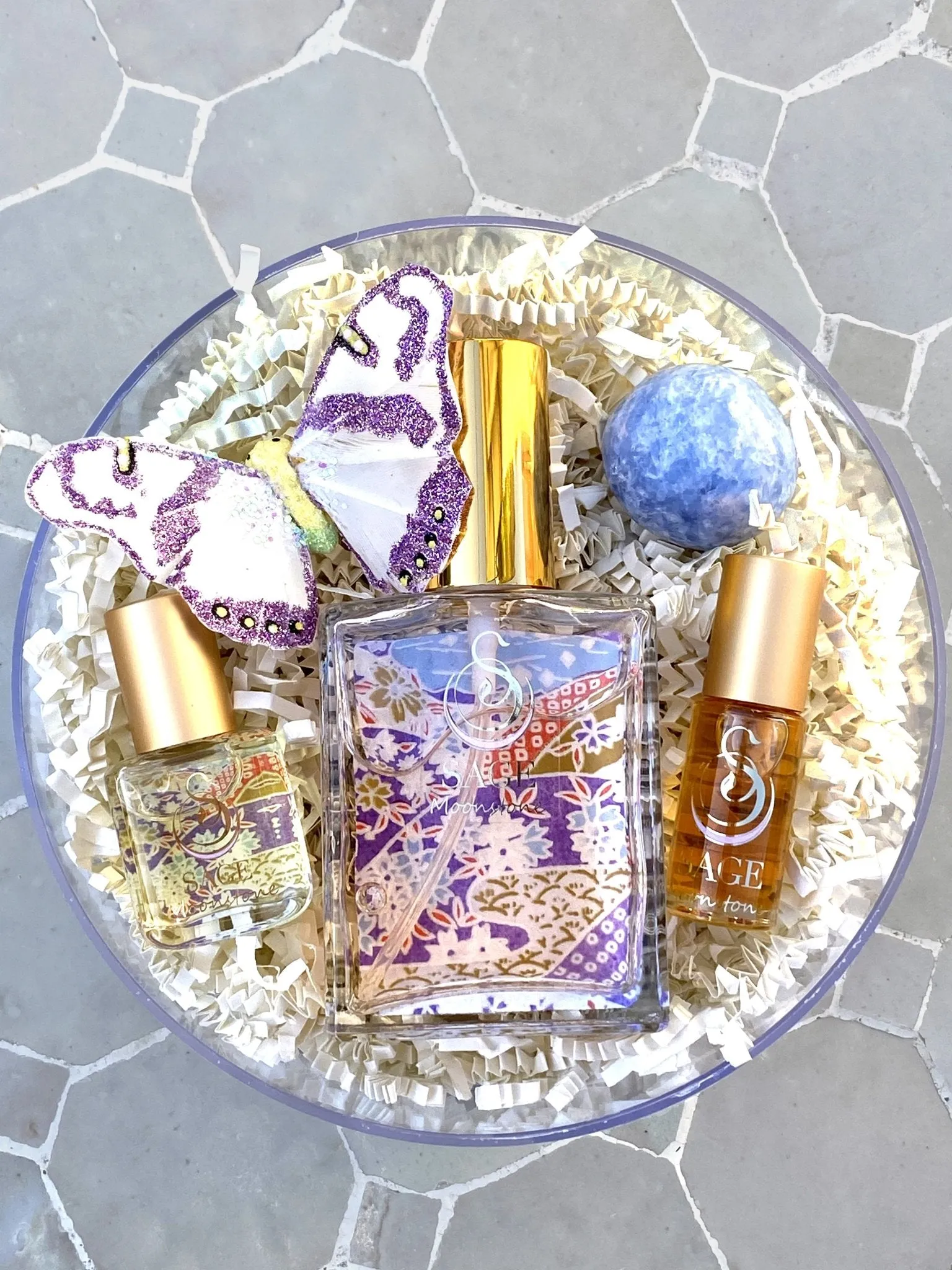 Secret Garden OBSESSSION Gift Set ~ 1/8 oz Perfume Oil Concentrate Roll-On, 2 oz Organic Eau de Toilette, and 1/4 Organic Perfume Oil Extract Roll-On with Gemstone