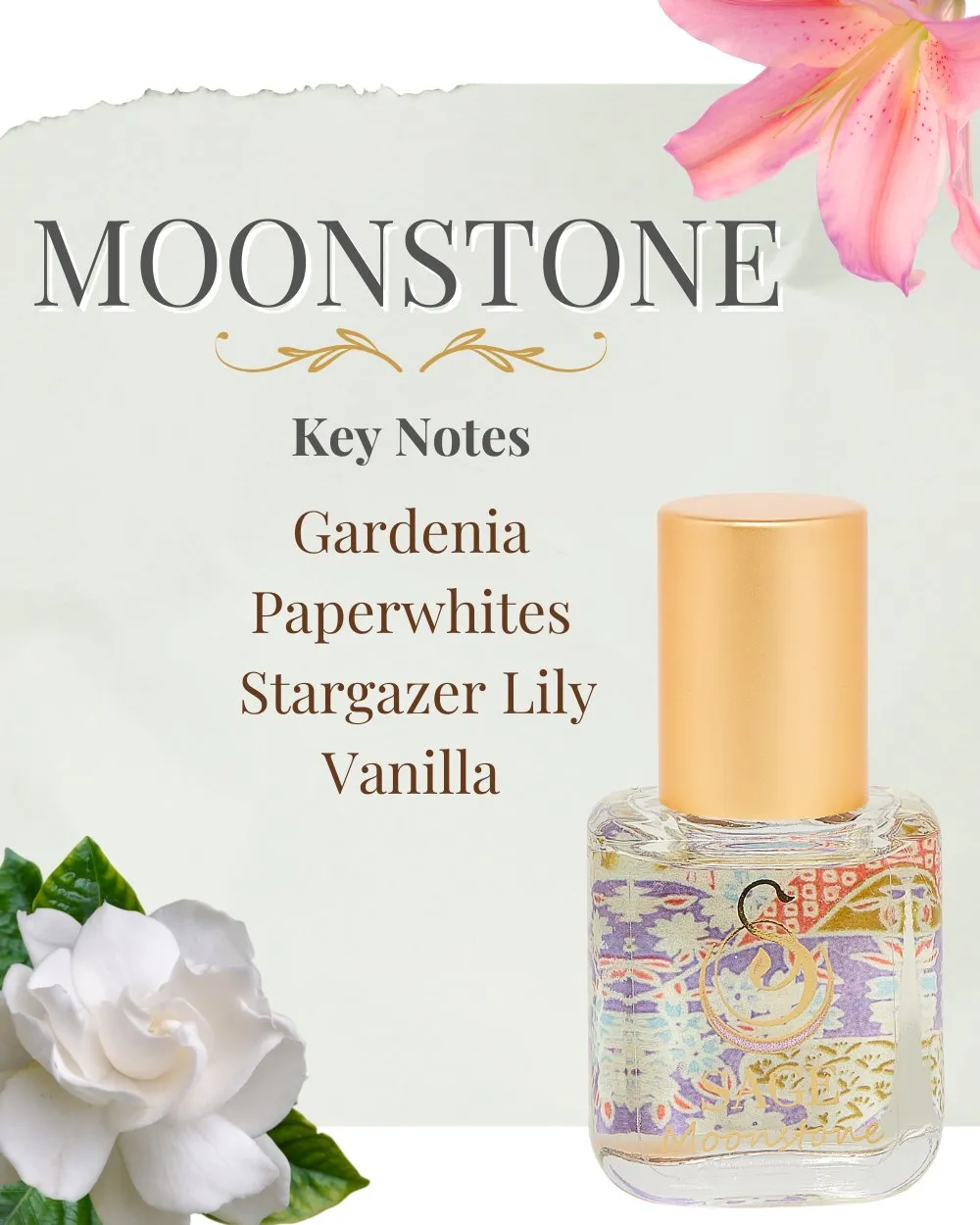 Secret Garden PETITE DUO Gift Set ~ 1/2 oz Rose Quartz Organic Eau de Toilette Mini & 1/4 oz Moonstone Organic Perfume Oil Extract Roll-On with Gemstone Heart