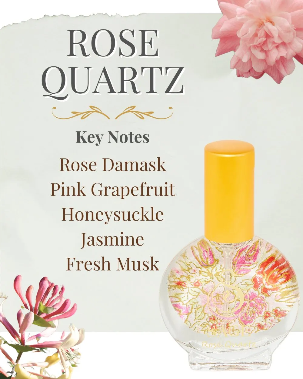 Secret Garden PETITE DUO Gift Set ~ 1/2 oz Rose Quartz Organic Eau de Toilette Mini & 1/4 oz Moonstone Organic Perfume Oil Extract Roll-On with Gemstone Heart