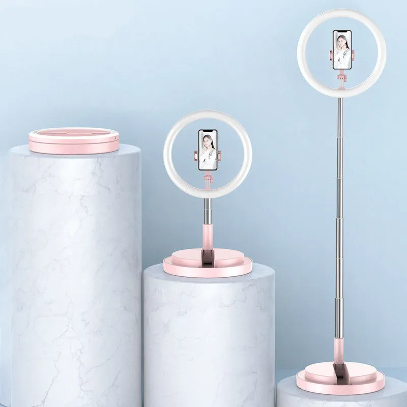 Selfie Ring Light LED Dimmable Video Studio Photography Lighting for Vlog Live Photo with Tripod Y2 fill light pink